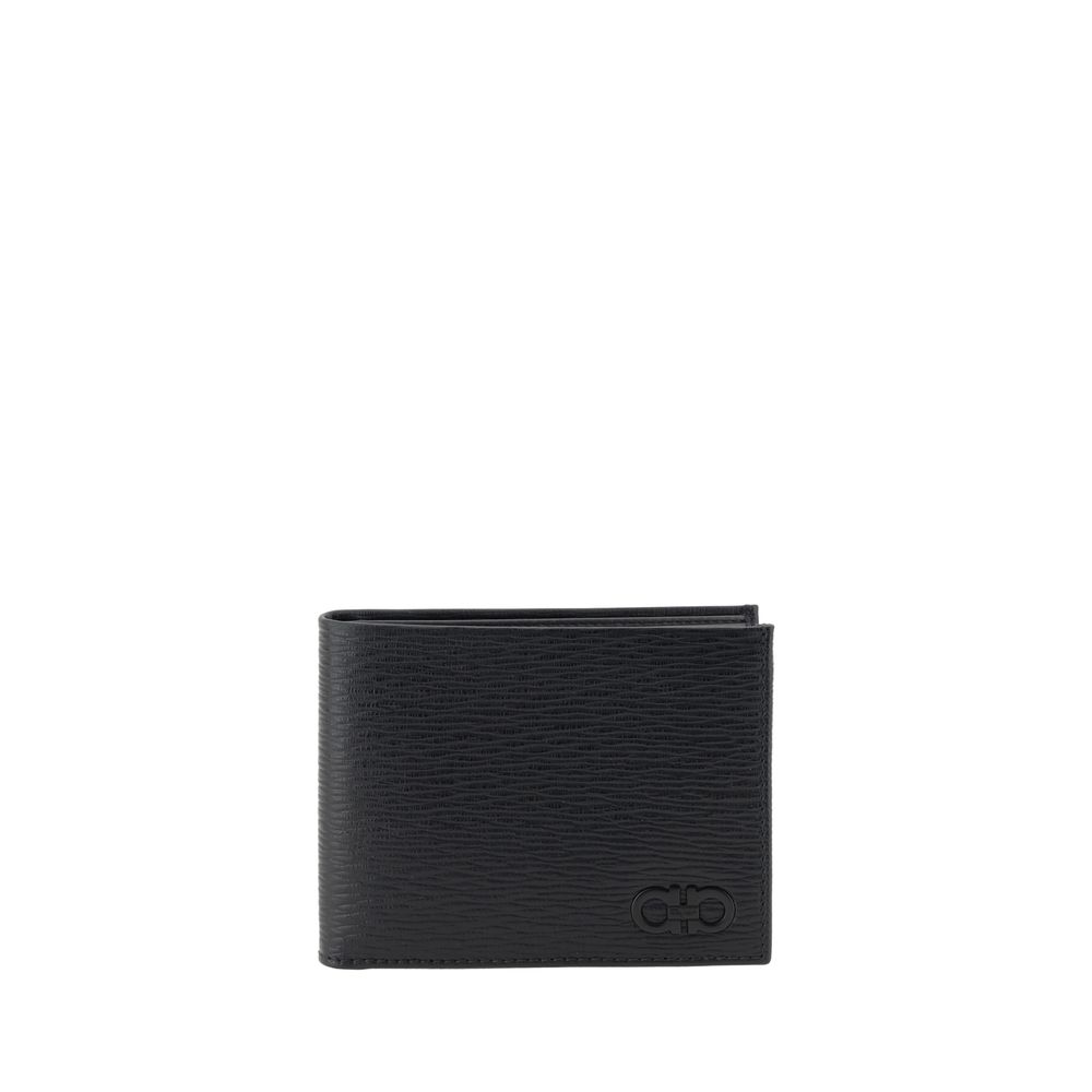 Ferragamo Black Calf Leather Bos Taurus Wallet | Regal Royce