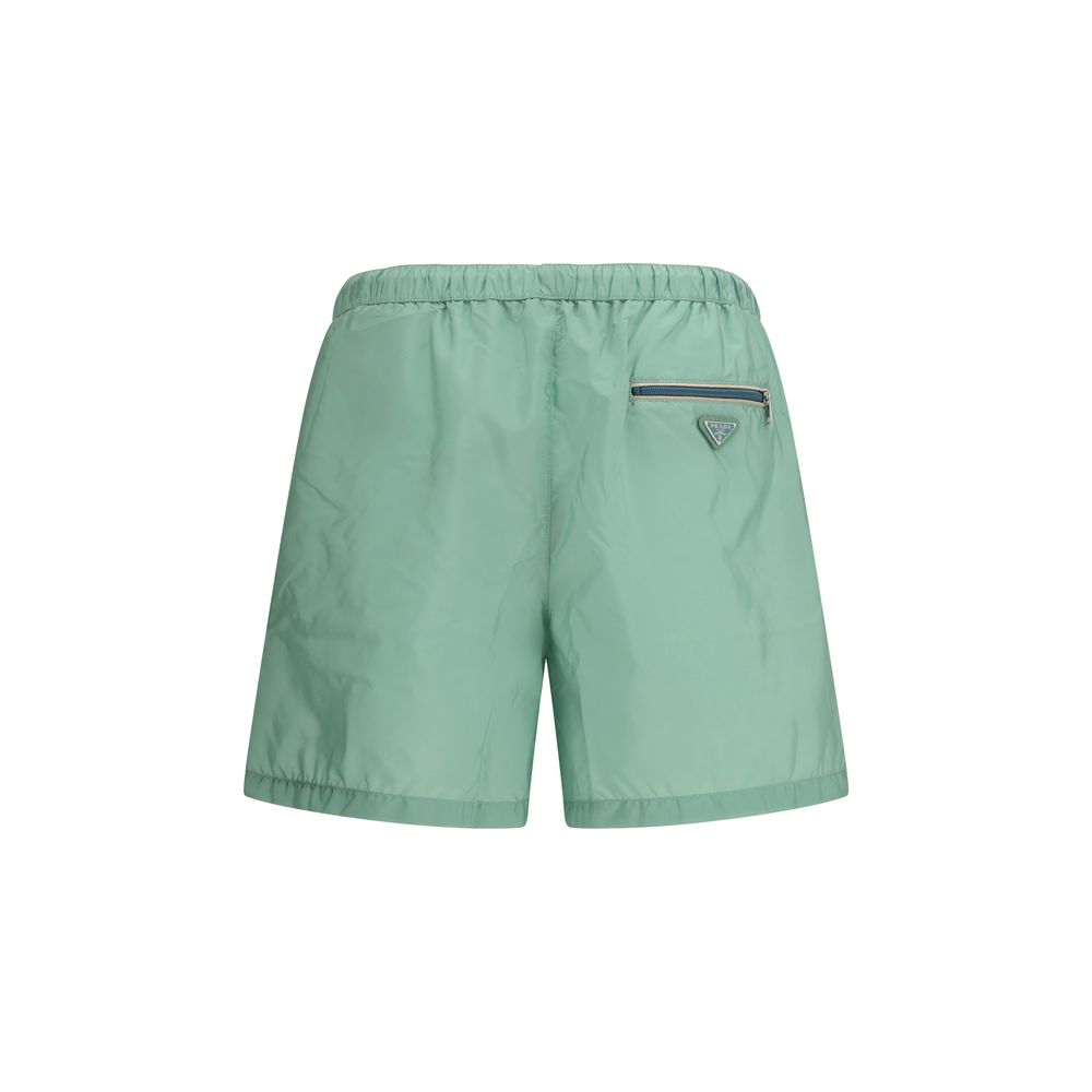 Prada Bicolor Recycled Polyamide Shorts | Regal Royce