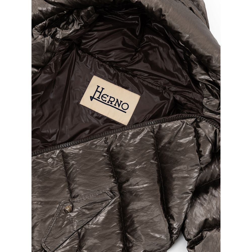 Herno Gray Viscose Parka | Regal Royce
