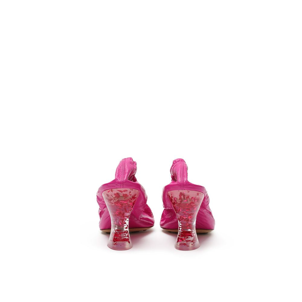 Bottega Veneta Fuchsia Leather Slippers | Regal Royce
