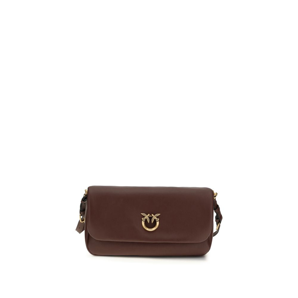 PINKO Brown Calf Leather Bos Taurus Shoulder Bag | Regal Royce
