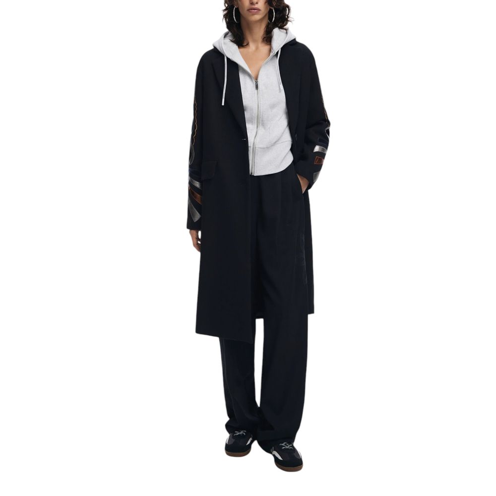 Desigual Black Polyester Coat | Regal Royce