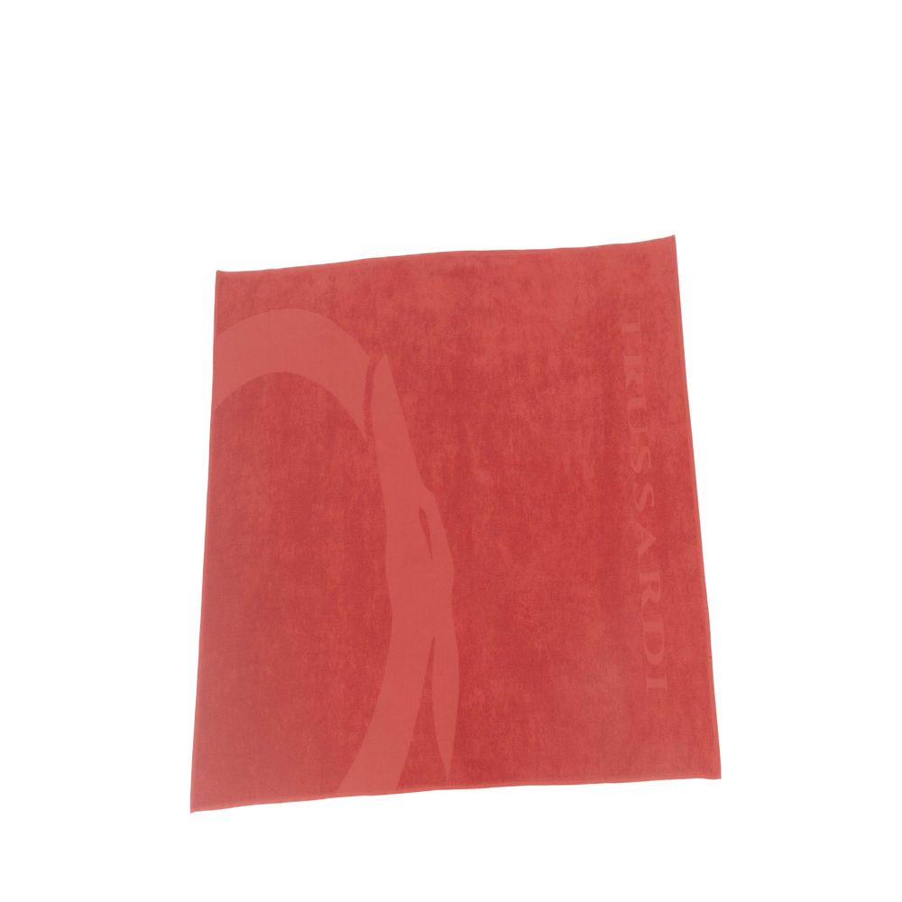 Trussardi Beachwear Red Cotton Men Swim Towel | Regal Royce