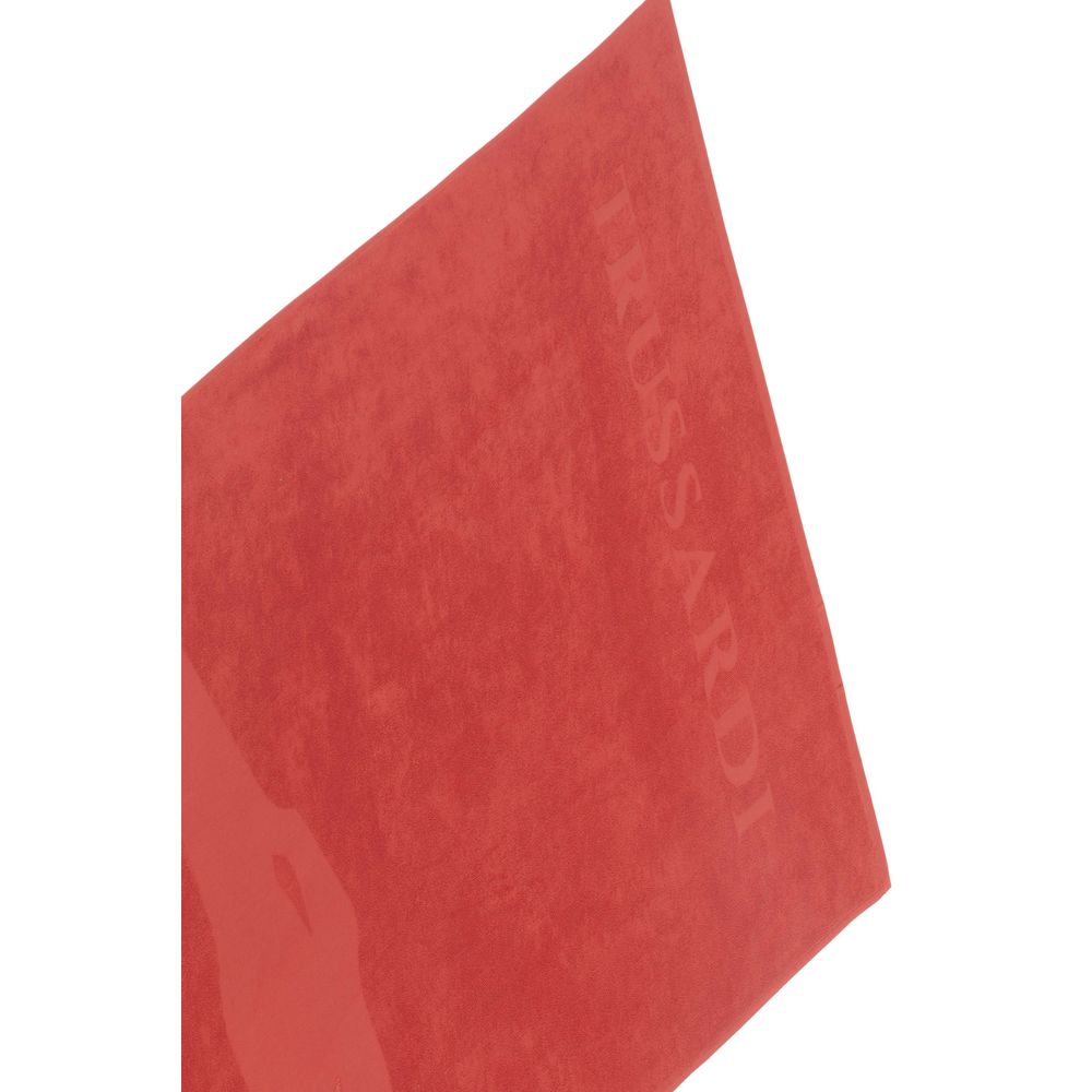 Trussardi Beachwear Red Cotton Men Swim Towel | Regal Royce