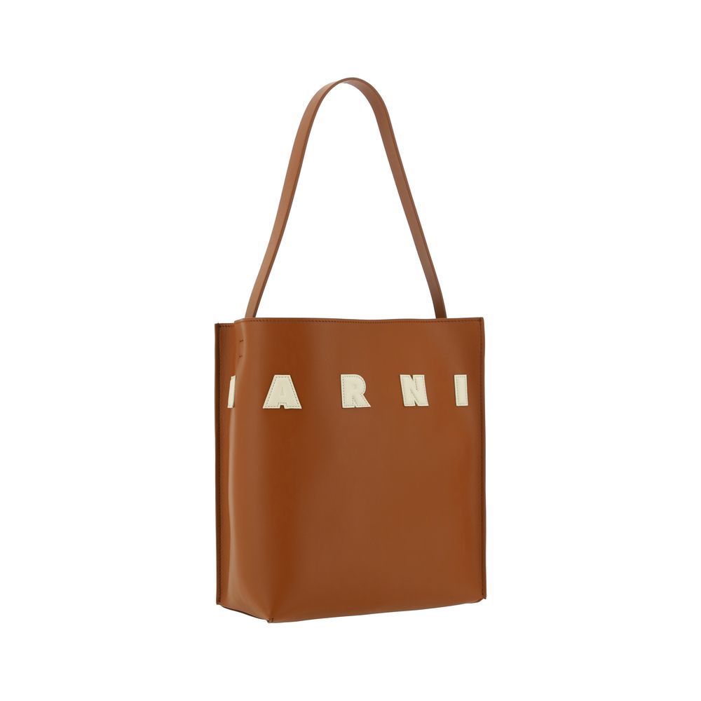 Marni Brown Calf Leather Bos Taurus Shoulder Bag | Regal Royce