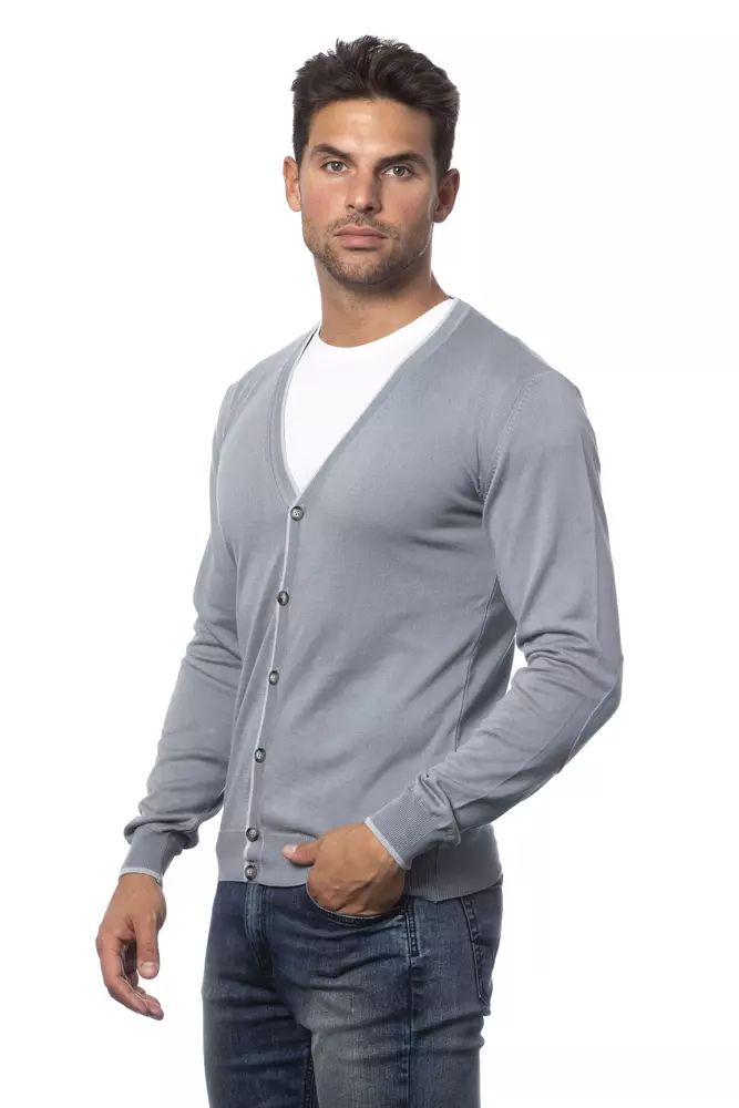 Verri Gray Cotton Cardigan | Regal Royce