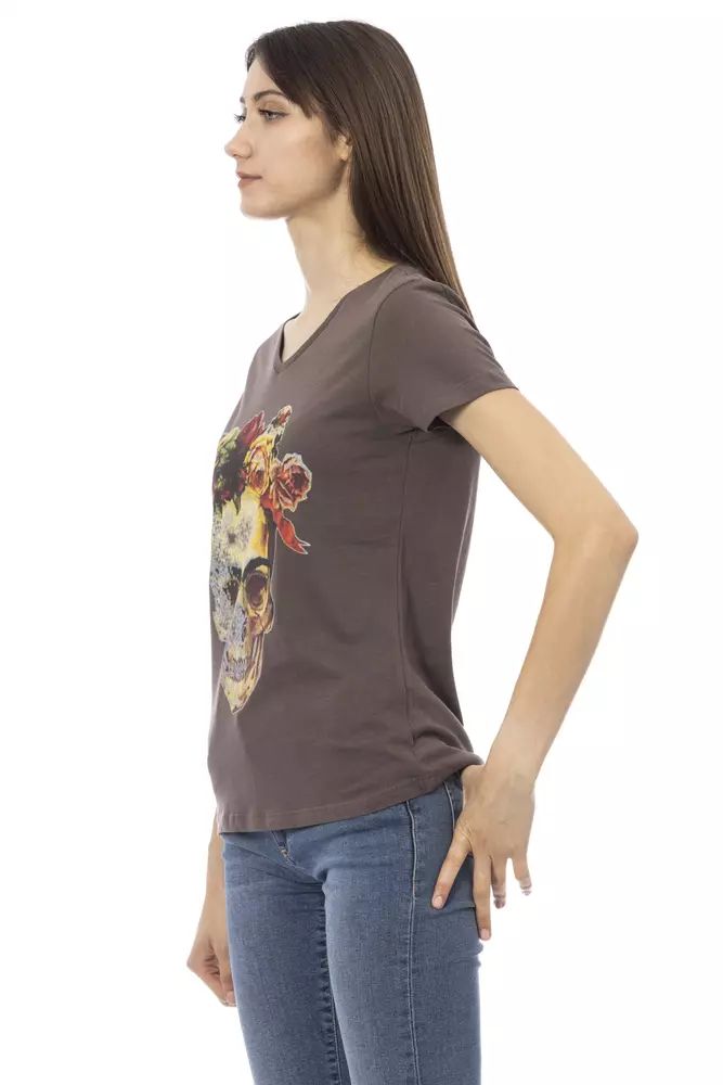Trussardi Action Brown Cotton T-Shirt | Regal Royce