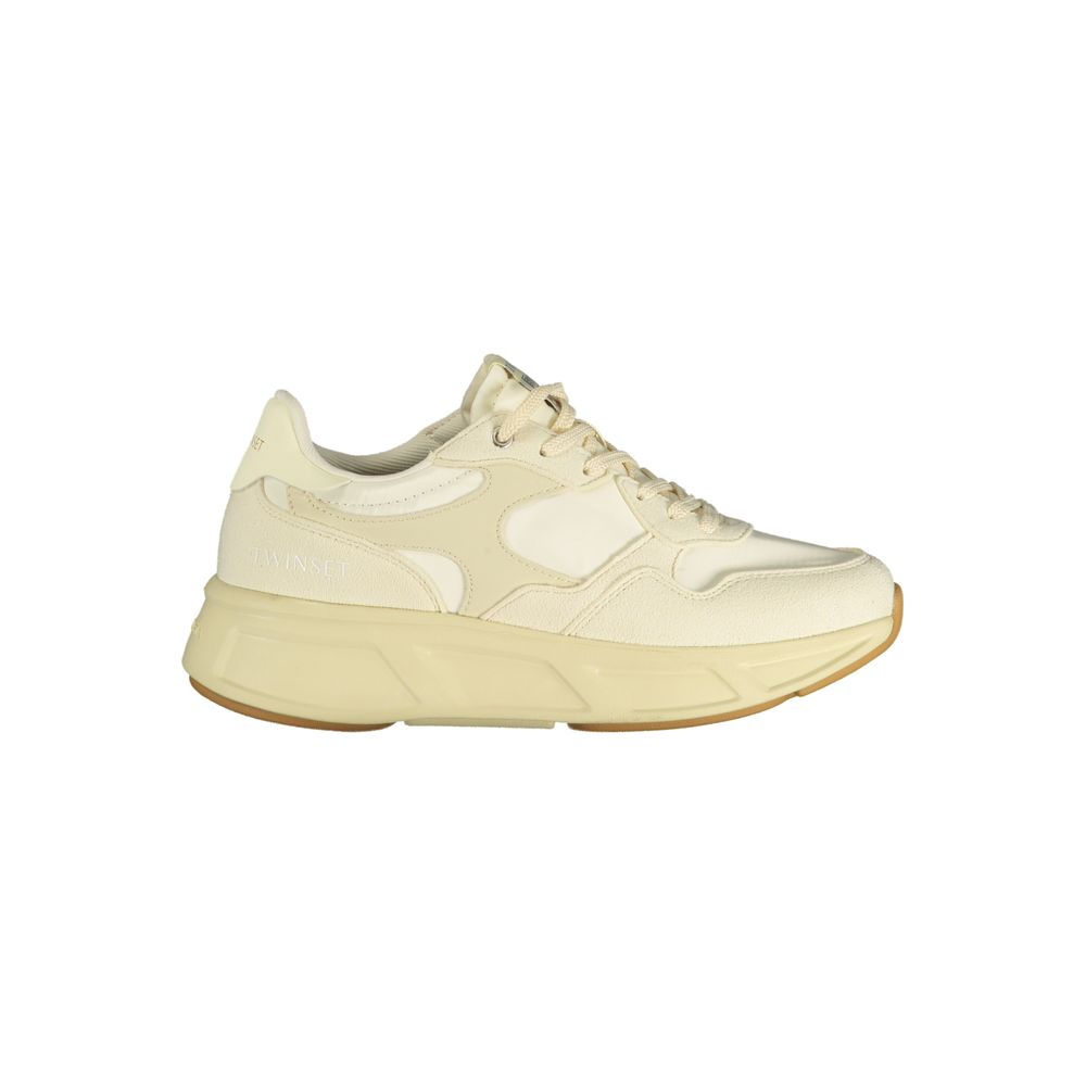 Twinset Beige Polyurethane Women Sneaker | Regal Royce