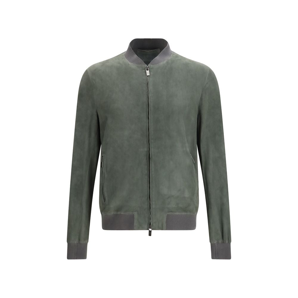 Salvatore Santoro Bicolor Calf Leather Bos Taurus Bomber | Regal Royce
