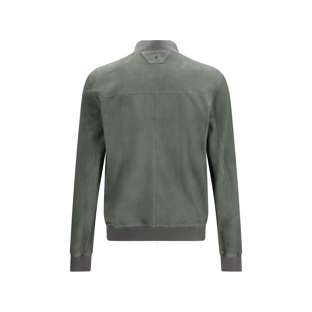 Salvatore Santoro Bicolor Calf Leather Bos Taurus Bomber | Regal Royce