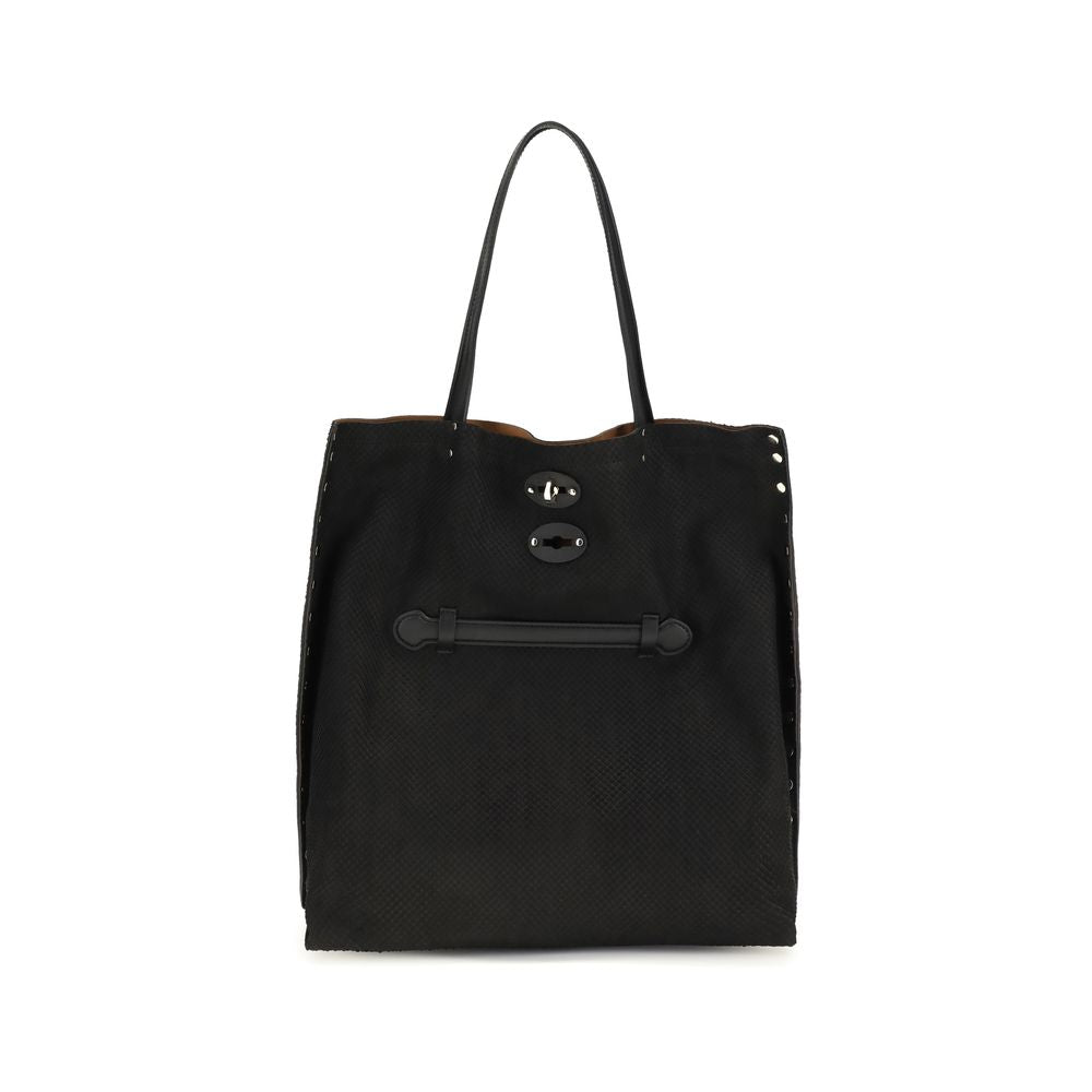 Zanellato Black Calf Leather Bos Taurus Shoulder Bag | Regal Royce