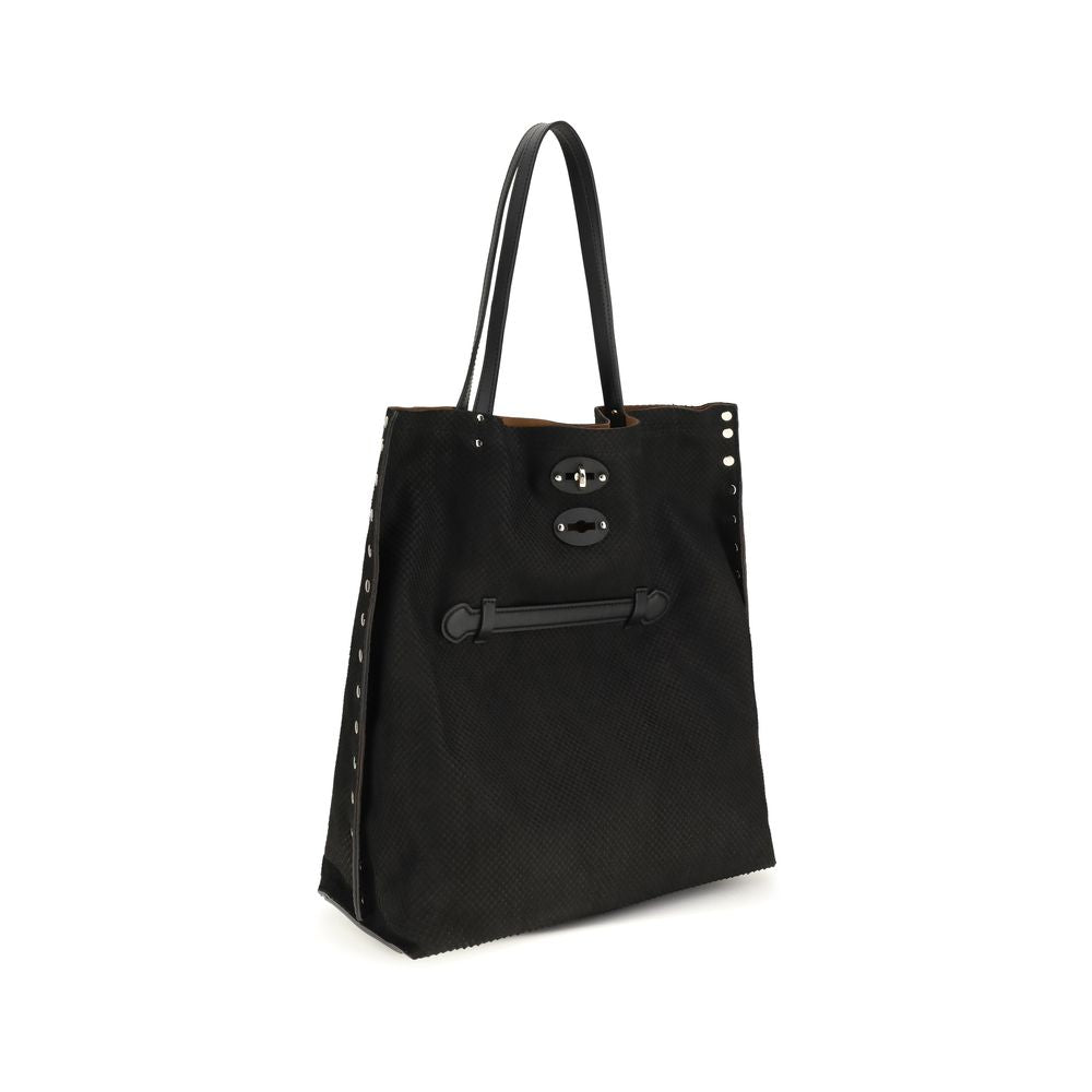 Zanellato Black Calf Leather Bos Taurus Shoulder Bag | Regal Royce