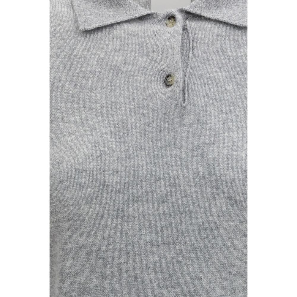 Allude Gray Cashmere Shortsleeve Shirt | Regal Royce