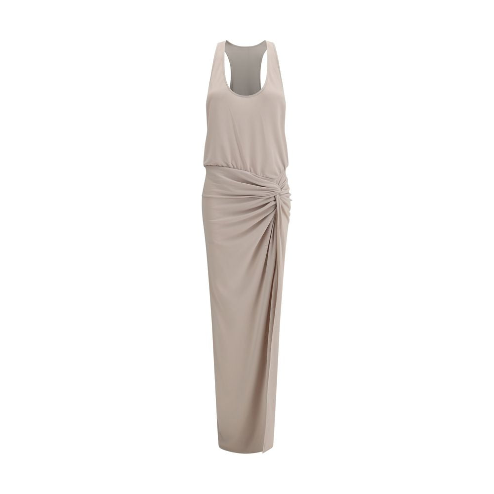The Andamane Gray Polyester Long Dress | Regal Royce