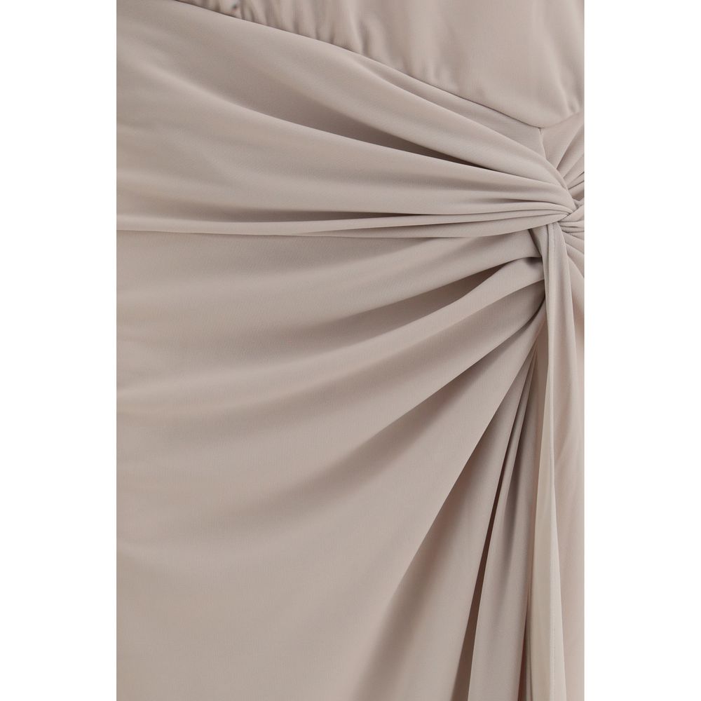 The Andamane Gray Polyester Long Dress | Regal Royce