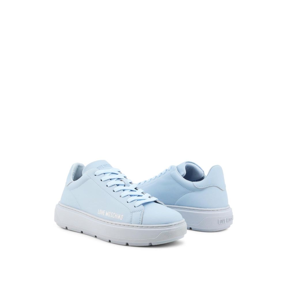 Moschino Blue Leather Low Top Sneakers | Regal Royce