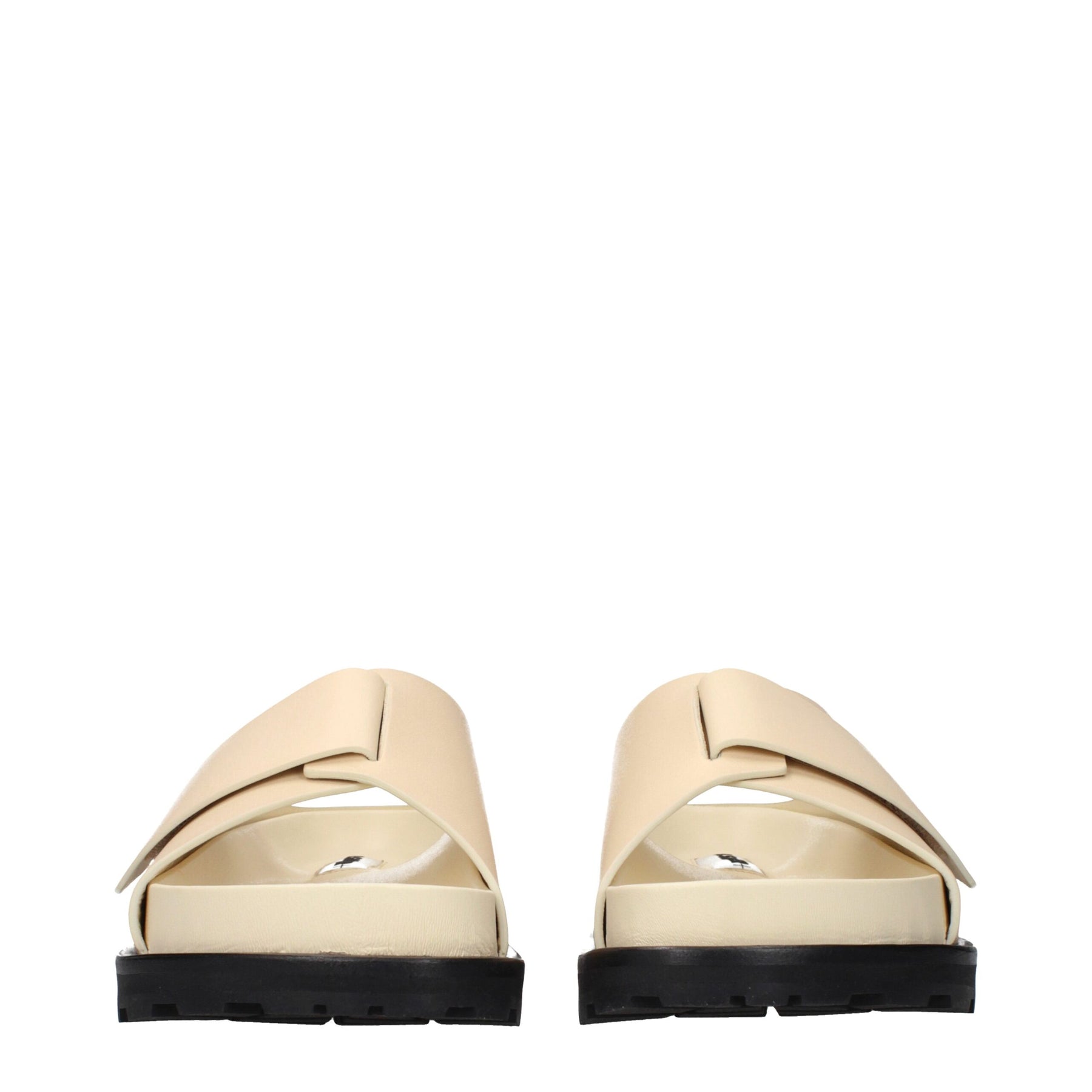 Jil Sander Beige Leather Sandals | Regal Royce