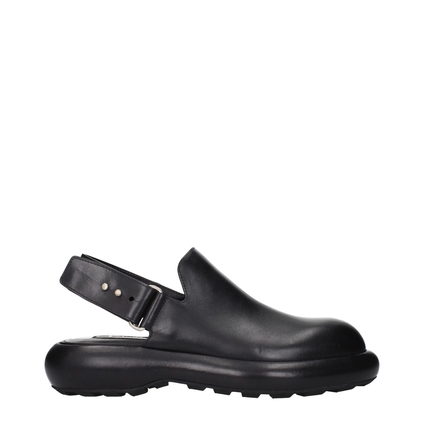 Jil Sander Black Leather Clogs | Regal Royce