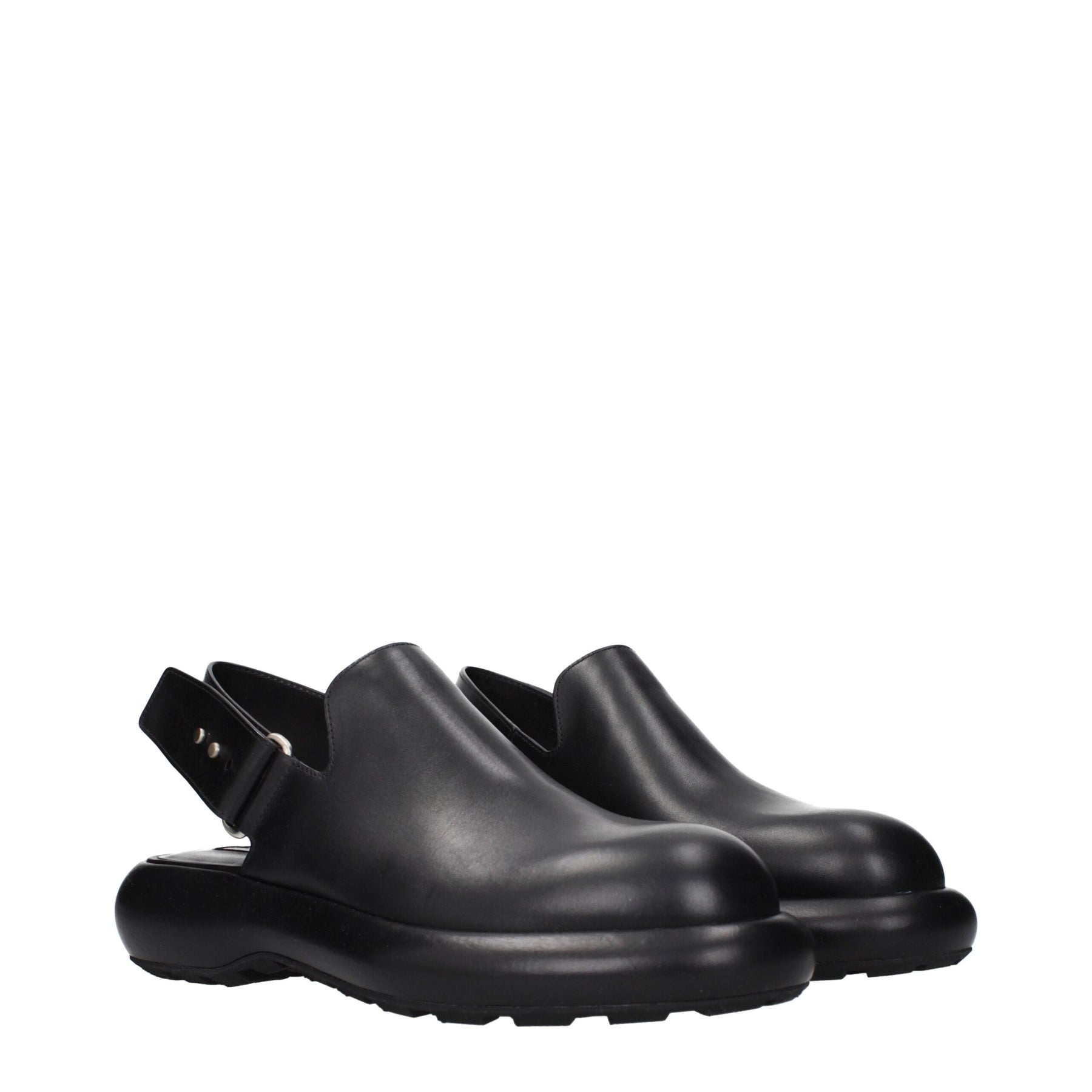Jil Sander Black Leather Clogs | Regal Royce