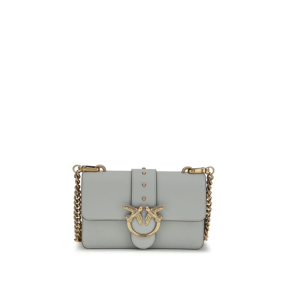 PINKO Gray Calf Leather Bos Taurus Shoulder Bag | Regal Royce