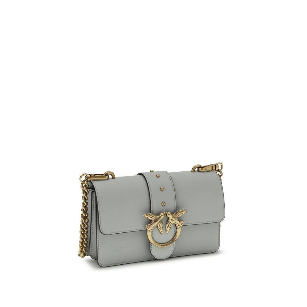 PINKO Gray Calf Leather Bos Taurus Shoulder Bag | Regal Royce