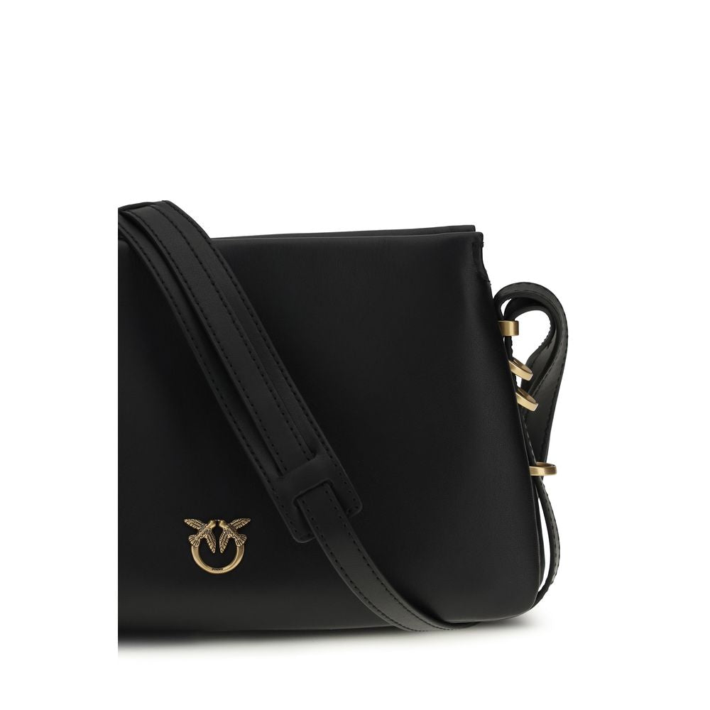 PINKO Black Calf Leather Bos Taurus Shoulder Bag | Regal Royce