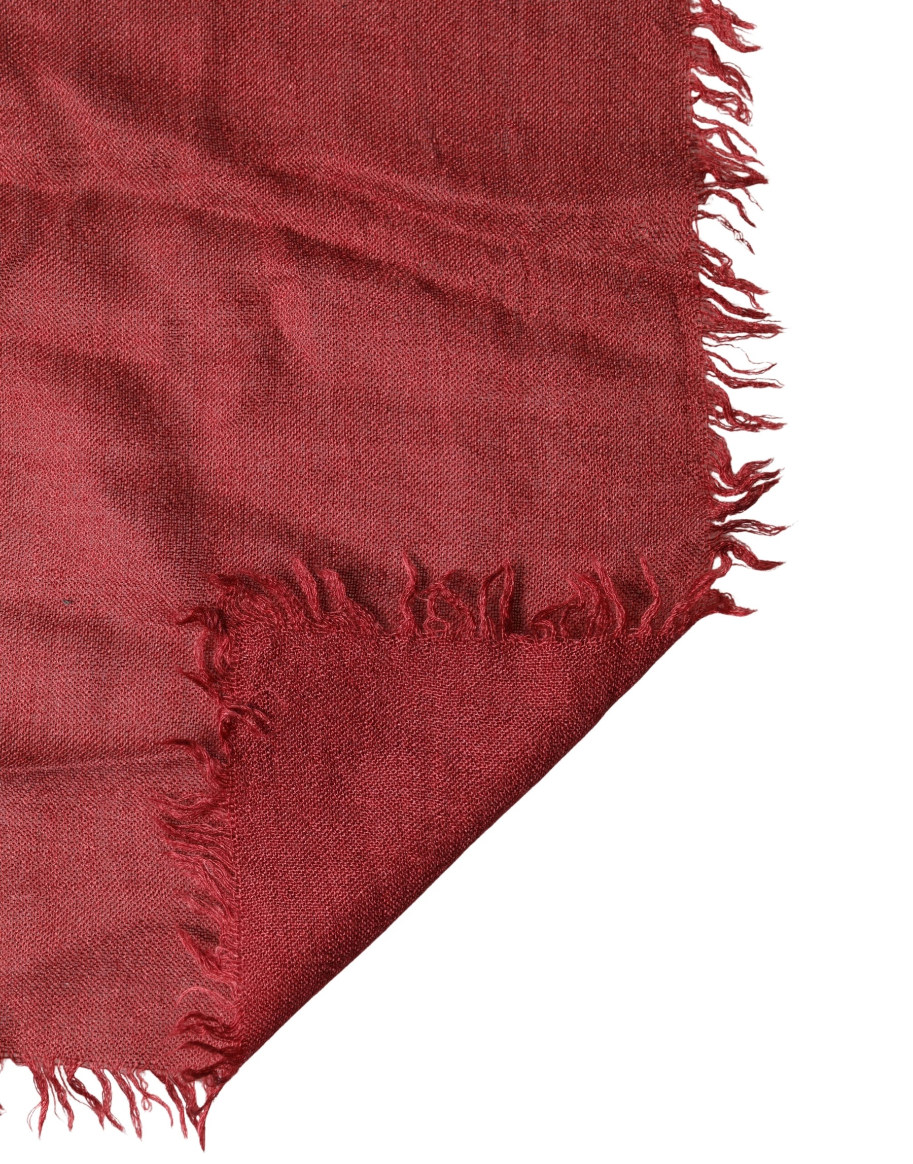 Dolce & Gabbana Red Cashmere Silk Fringe Wrap Foulard 200cm X 70cm Scarf | Regal Royce