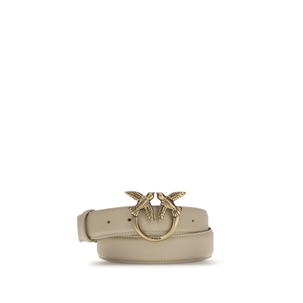 PINKO Beige Calf Leather Bos Taurus Belt | Regal Royce
