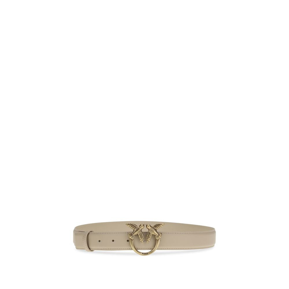 PINKO Beige Calf Leather Bos Taurus Belt | Regal Royce
