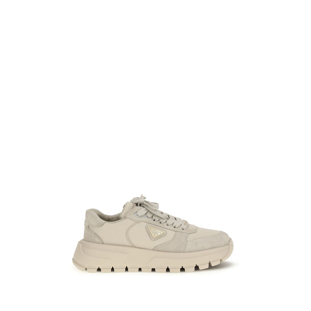 Prada Beige Recycled Polyamide Athletic Sneakers | Regal Royce