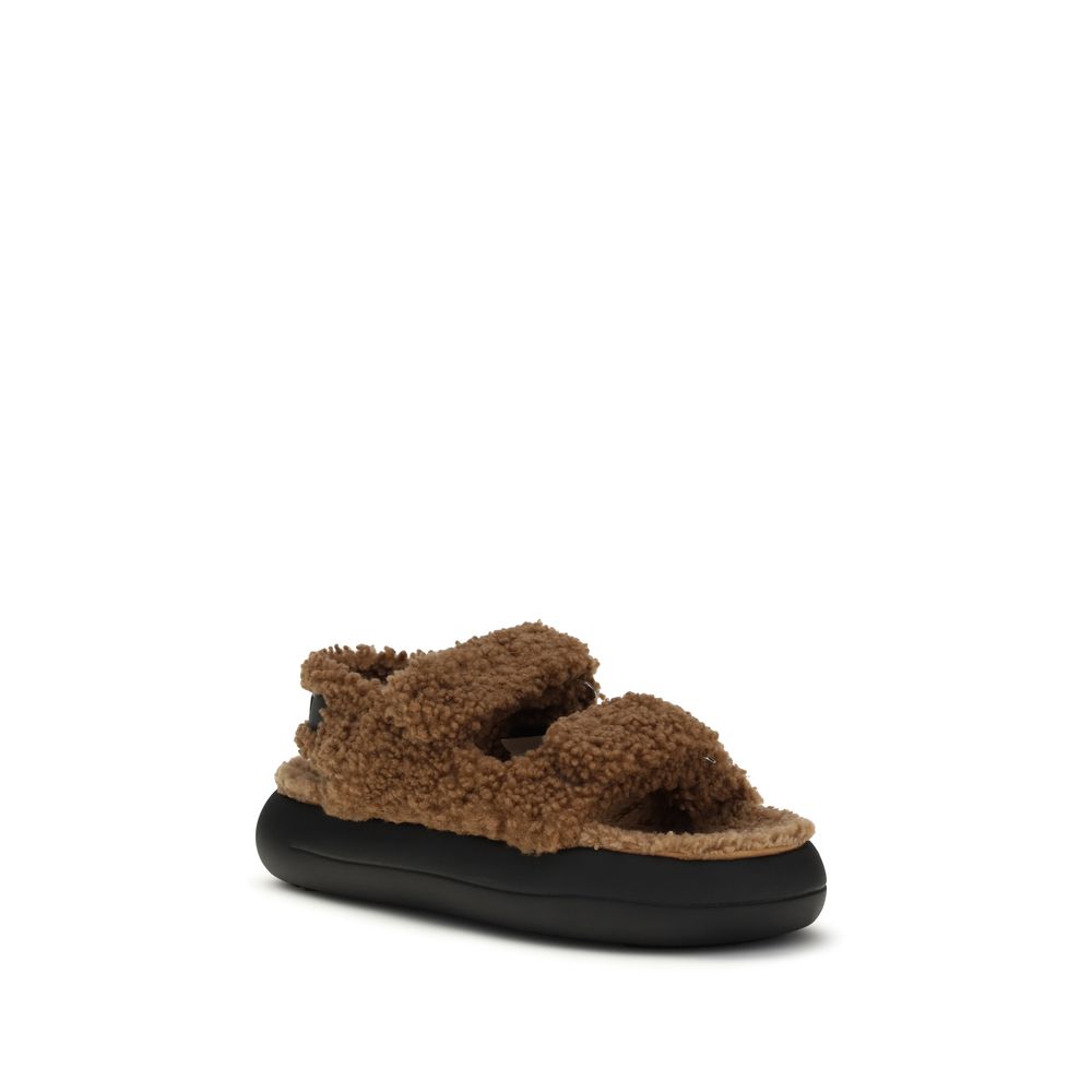 Moon Boot Brown Calf Leather Bos Taurus Slippers | Regal Royce