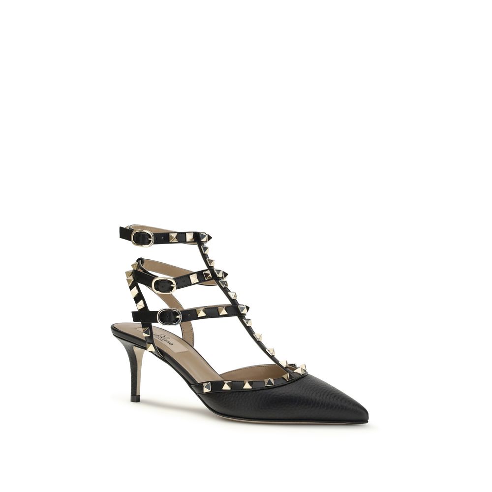 Valentino Garavani Black Calf Leather Bos Taurus Pumps | Regal Royce