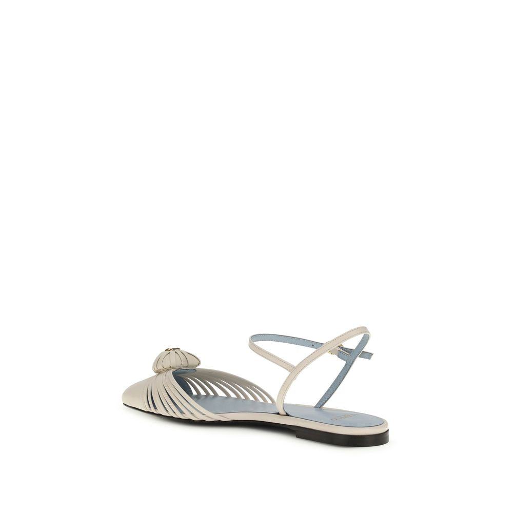 Valentino Garavani Beige Calf Leather Bos Taurus Sandals | Regal Royce