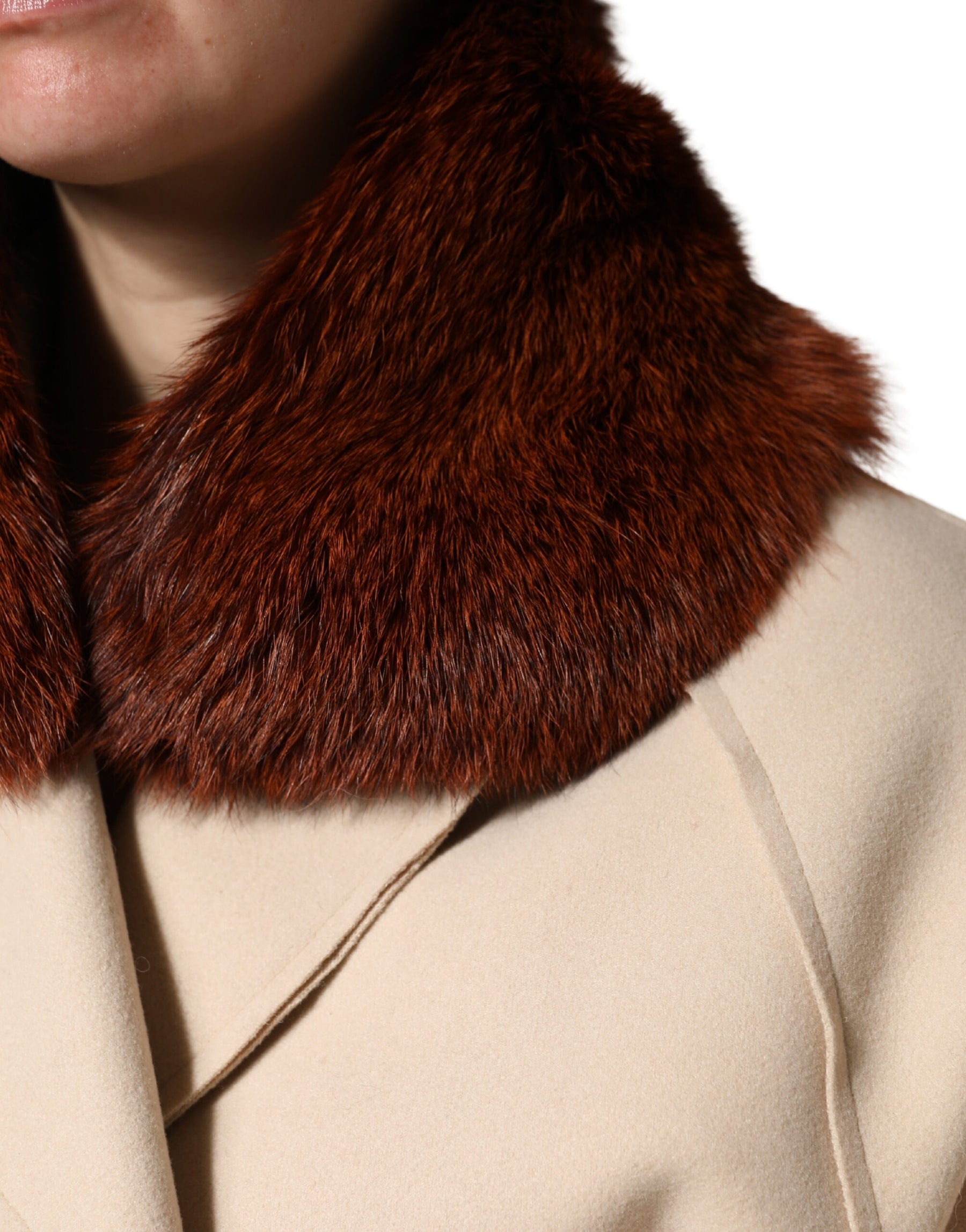 Dolce & Gabbana Brown Mink Fur Collar Women Neck Wrap 60cm x 14cm  Scarf | Regal Royce