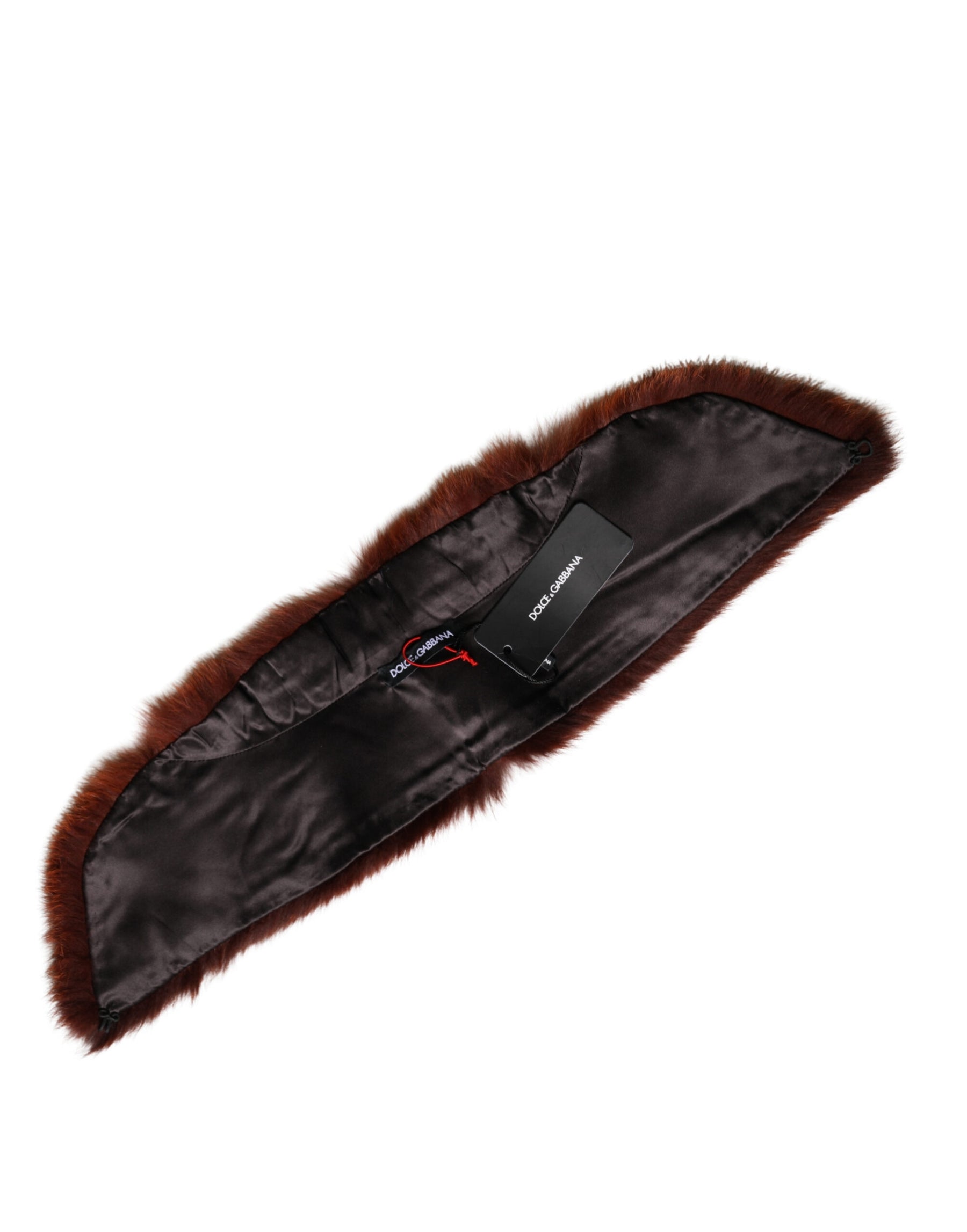 Dolce & Gabbana Brown Mink Fur Collar Women Neck Wrap 60cm x 14cm  Scarf | Regal Royce