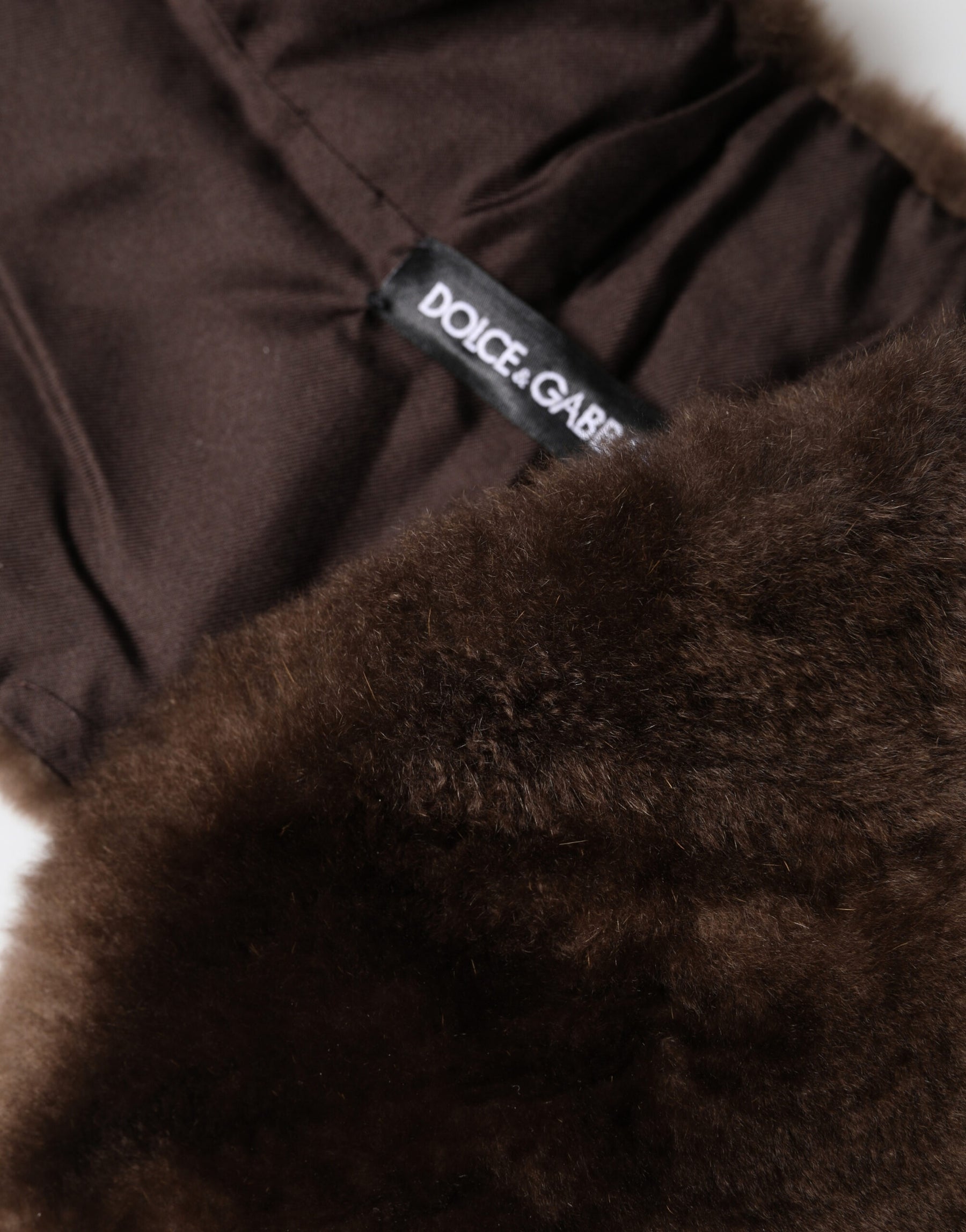 Dolce & Gabbana Brown Fur Shoulder Collar Neck Wrap 60cm x 14cm Scarf | Regal Royce