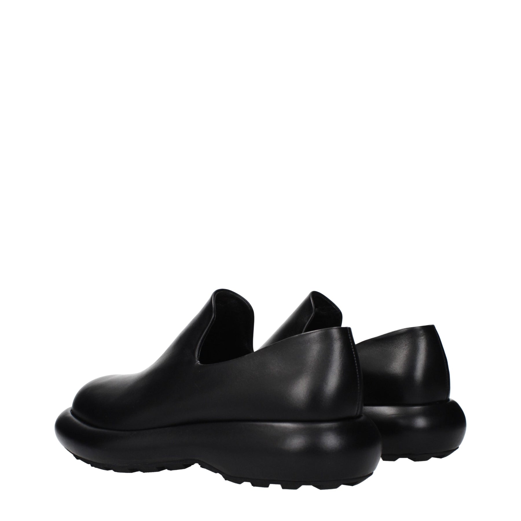 Jil Sander Black Leather Slip-On Loafers | Regal Royce