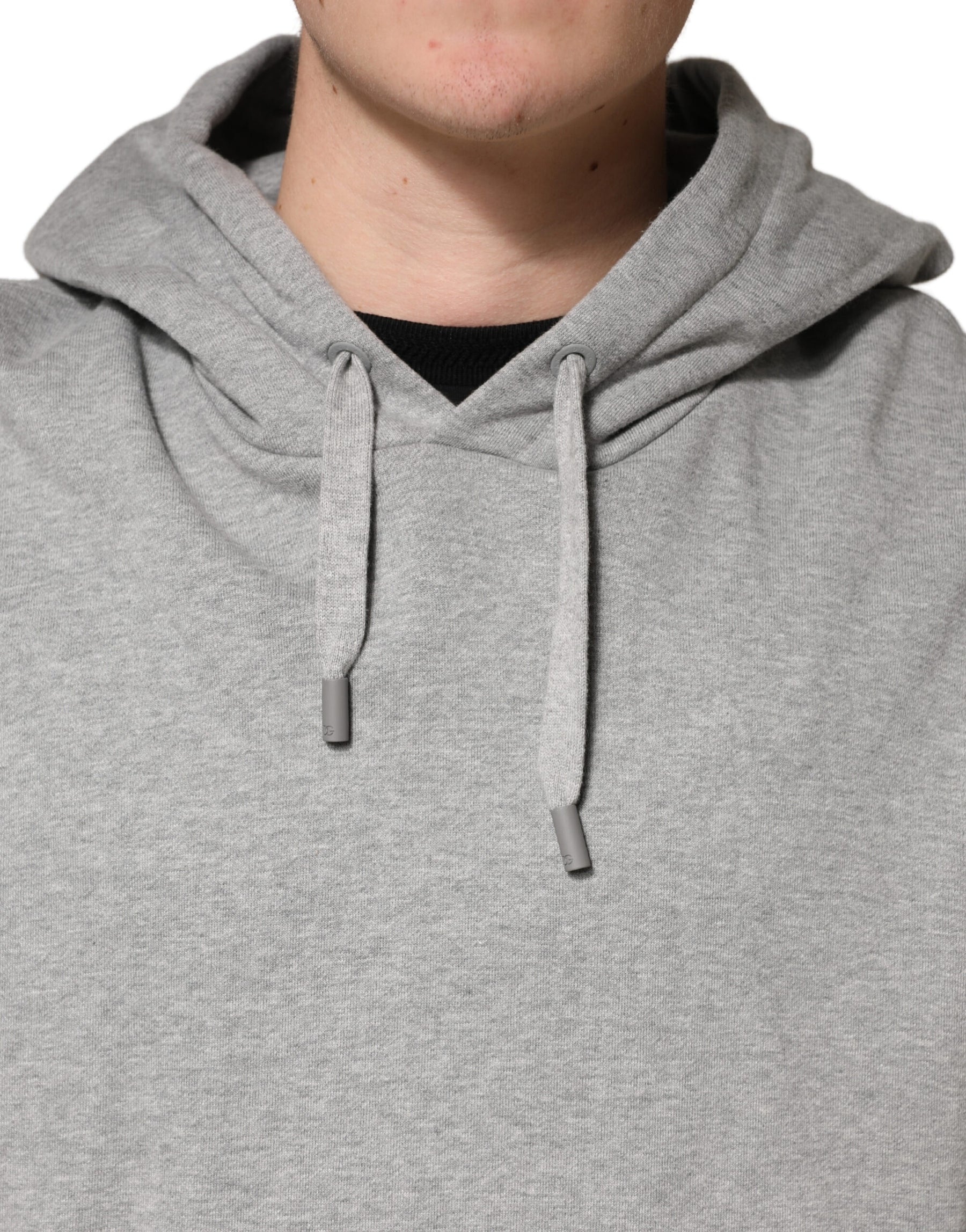 Dolce & Gabbana Gray Cotton Hooded Sweatshirt Sweater | Regal Royce