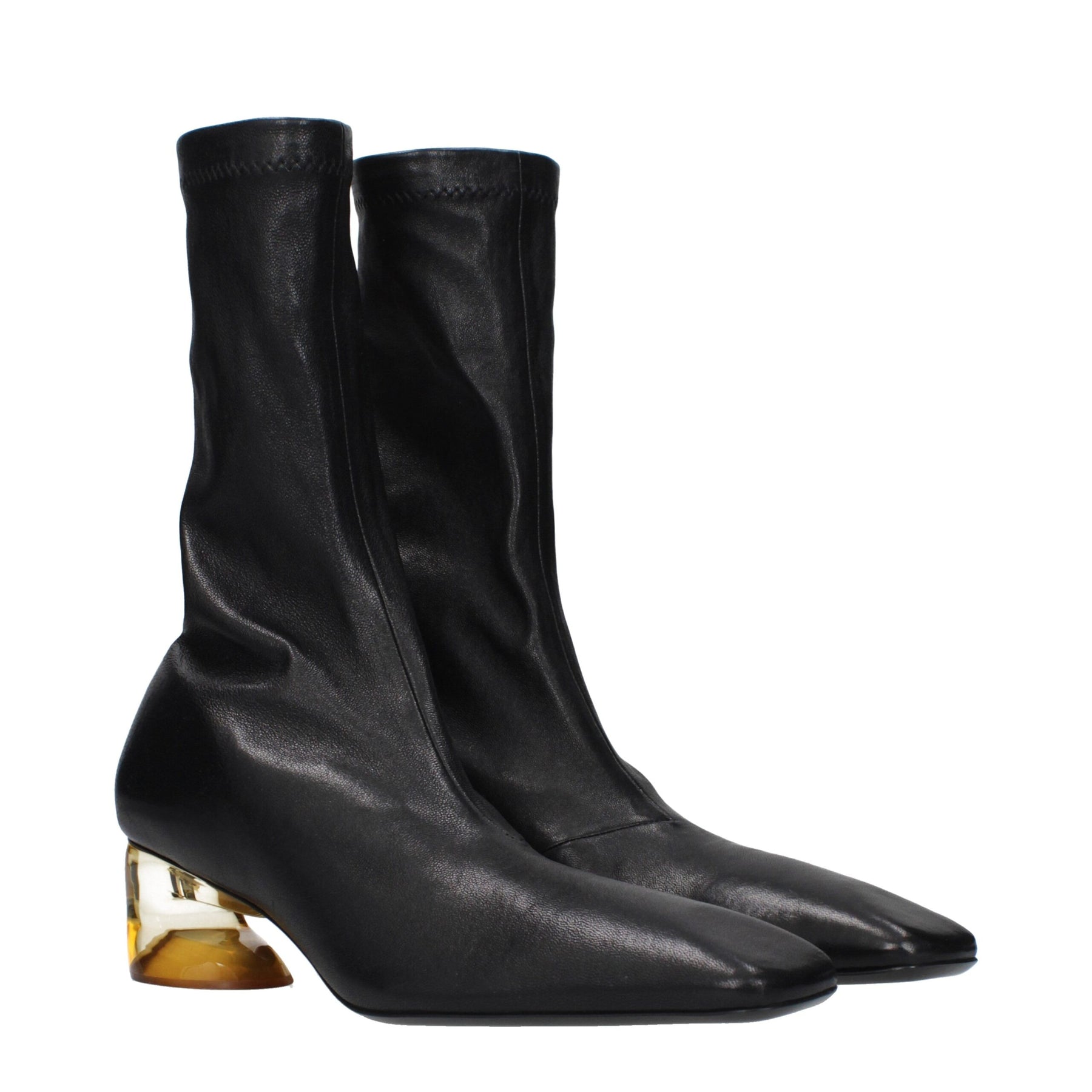 Jil Sander Black Leather Ankle Boots | Regal Royce