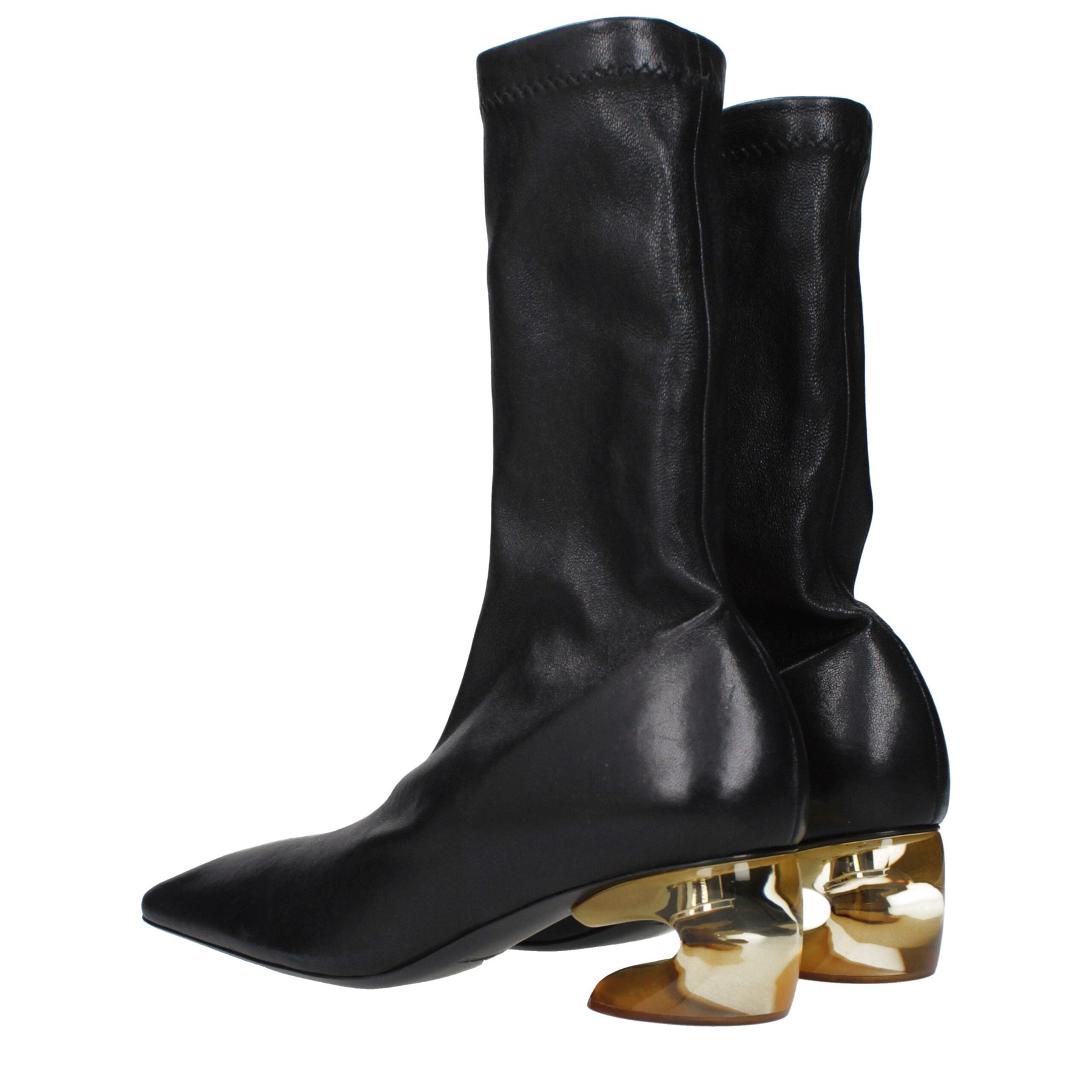 Jil Sander Black Leather Ankle Boots | Regal Royce