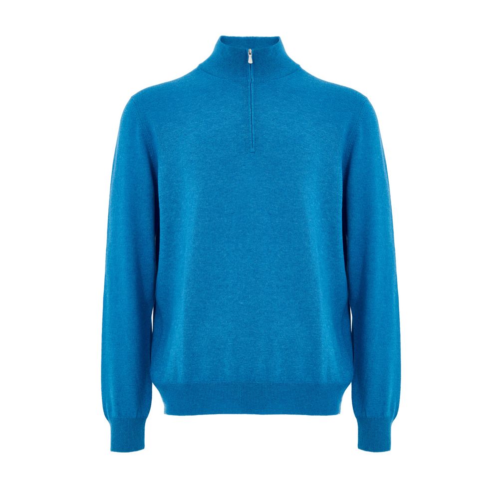 Gran Sasso Blue Wool Turtleneck | Regal Royce
