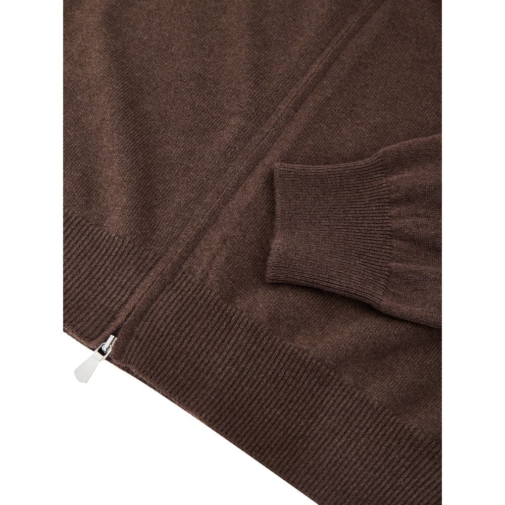 Gran Sasso Brown Wool Cardigan | Regal Royce