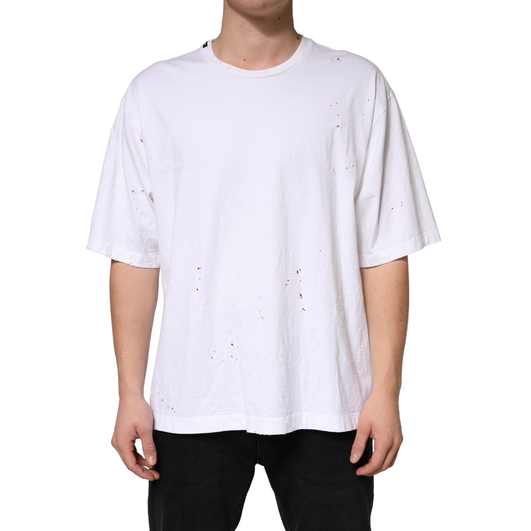 Dolce & Gabbana White Cotton Crewneck Short Sleeve T-Shirt | Regal Royce