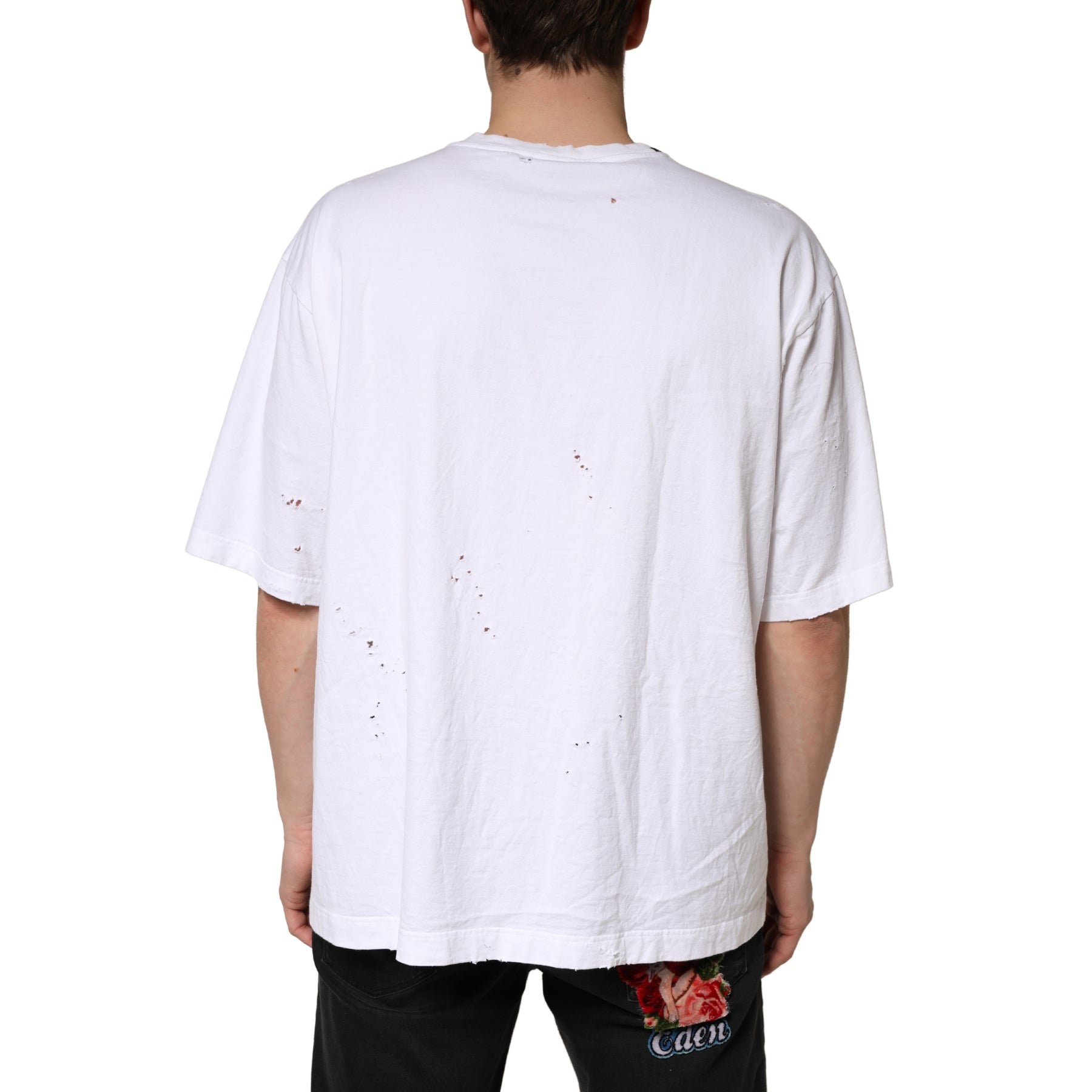 Dolce & Gabbana White Cotton Crewneck Short Sleeve T-Shirt | Regal Royce