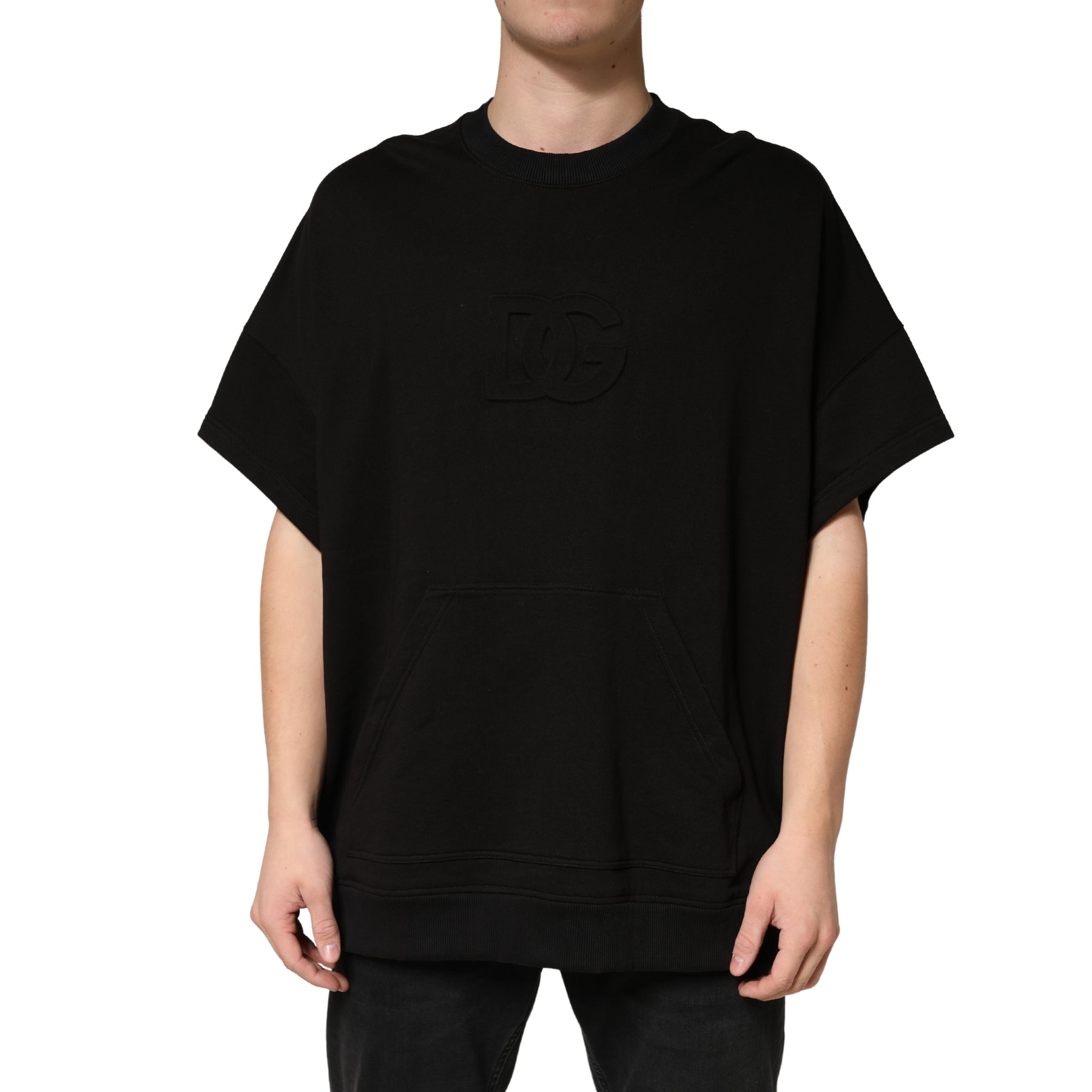 Dolce & Gabbana Black Cotton Crewneck Short Sleeve T-Shirt | Regal Royce