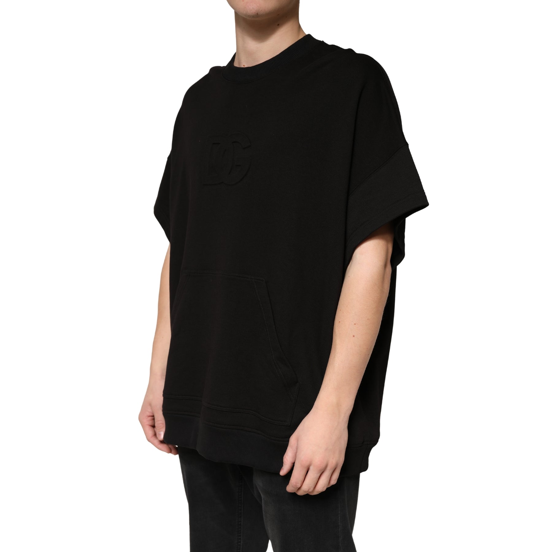 Dolce & Gabbana Black Cotton Crewneck Short Sleeve T-Shirt | Regal Royce