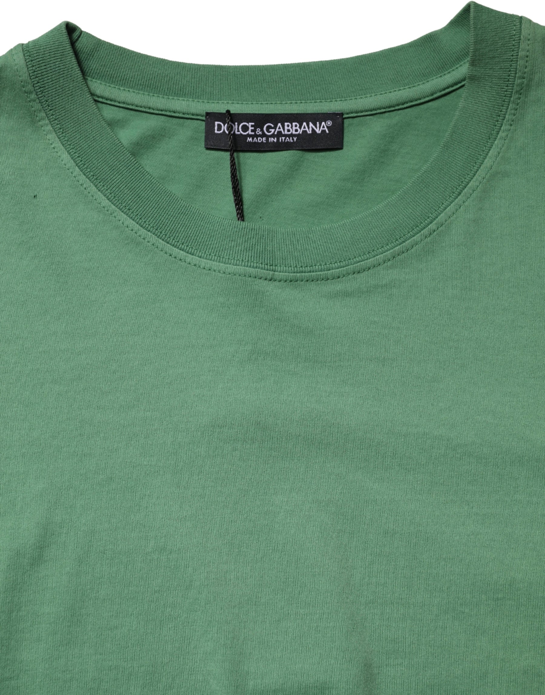 Dolce & Gabbana LightGreen Cotton Crewneck Short Sleeve T-Shirt | Regal Royce