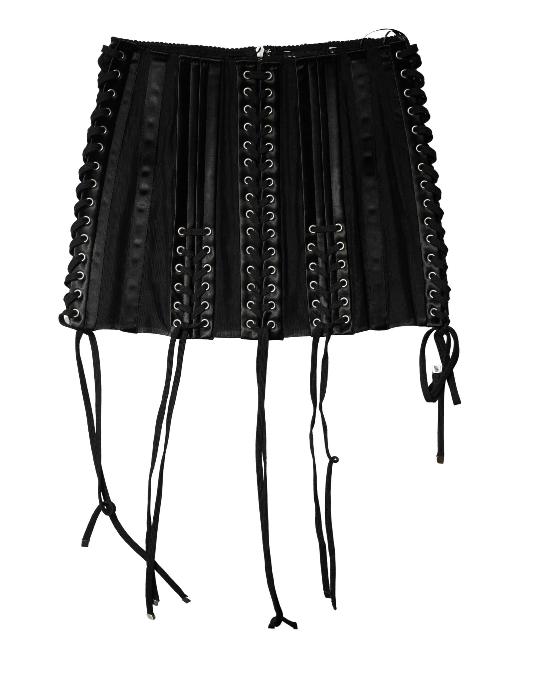 Dolce & Gabbana Black Lace-Up Waist Cincher Bustier Corset Top | Regal Royce