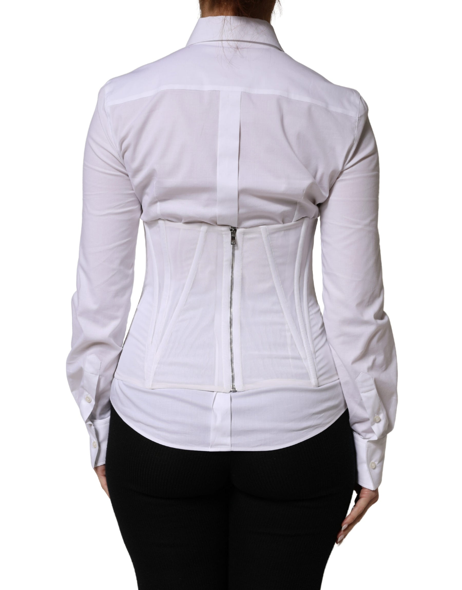 Dolce & Gabbana White Polyamide Waist Cincher Bustier Corset Top | Regal Royce