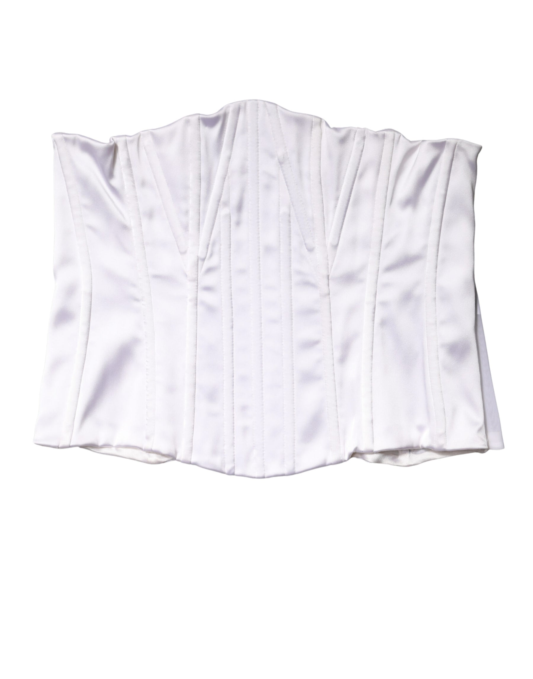 Dolce & Gabbana White Polyamide Waist Cincher Bustier Corset Top | Regal Royce